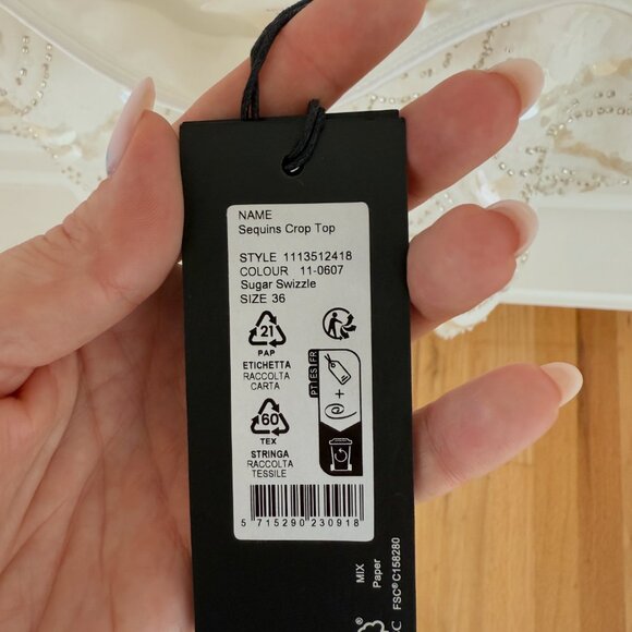 Rotate Birger Christensen Sequined Cropped Top – Size 36 (EU) - Picture 5 of 12